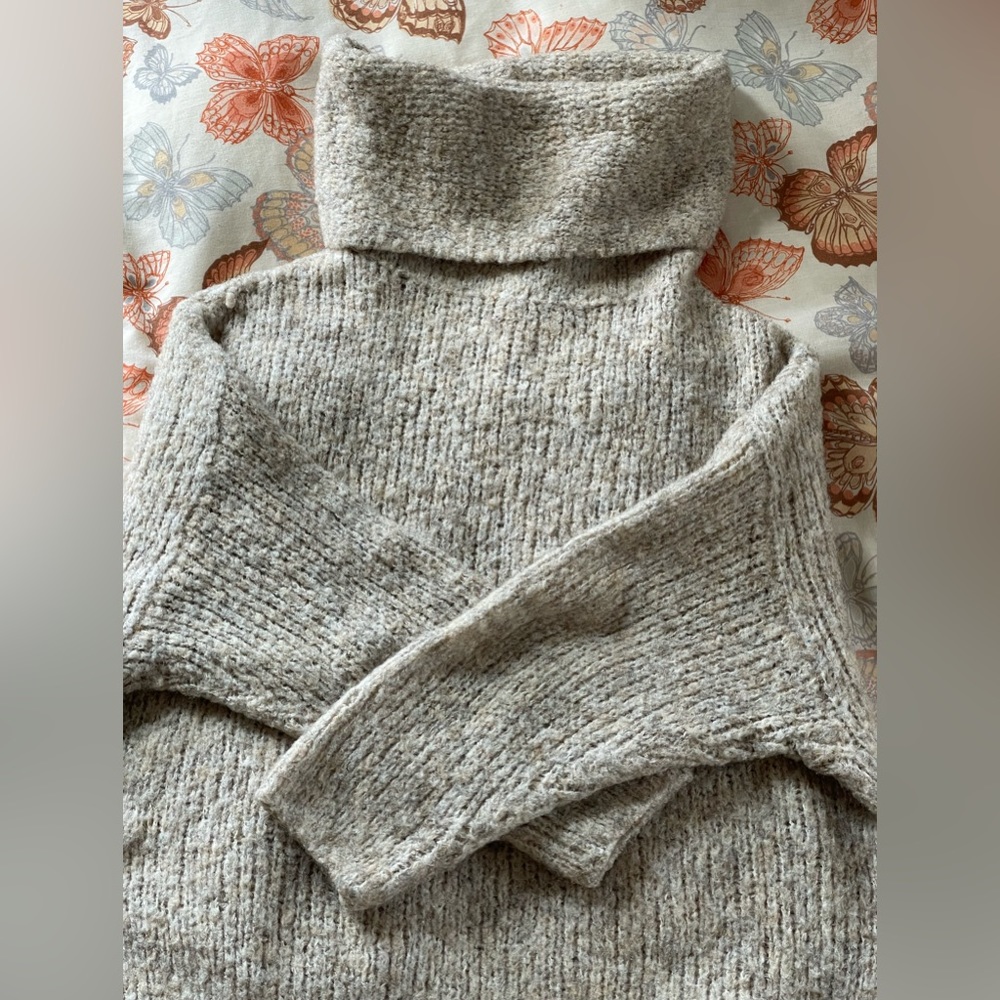 Knit cropped turtleneck